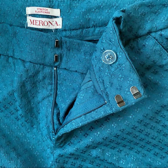 Patterned dark teal trousers - Picture 4 of 6